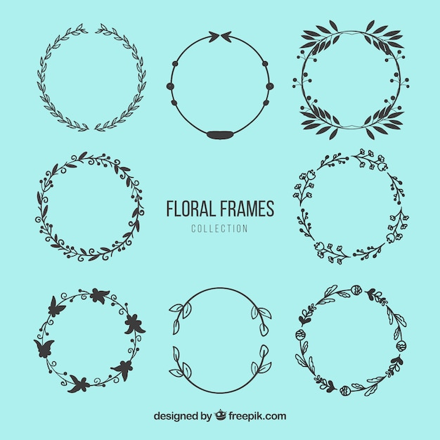 Circle bloemenframes