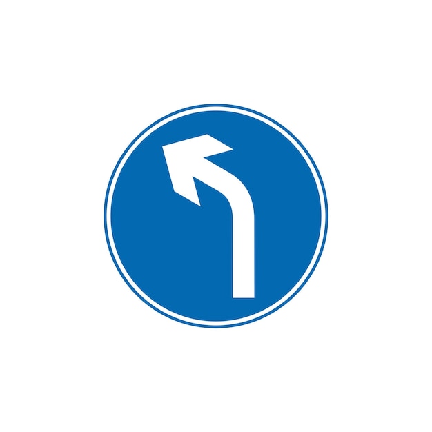 Vector circle blue mandatory regulatory road sign vector template