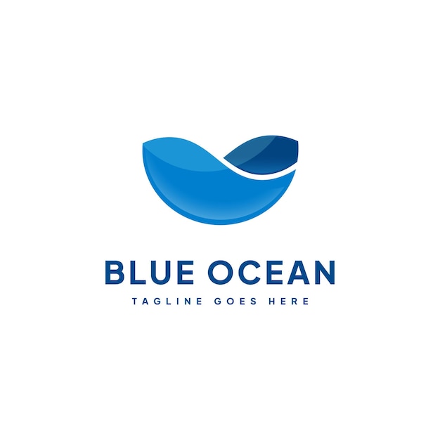 Circle Blue Ocean Wave Logo Vector Circle Blue Ocean Wave Logo Vector