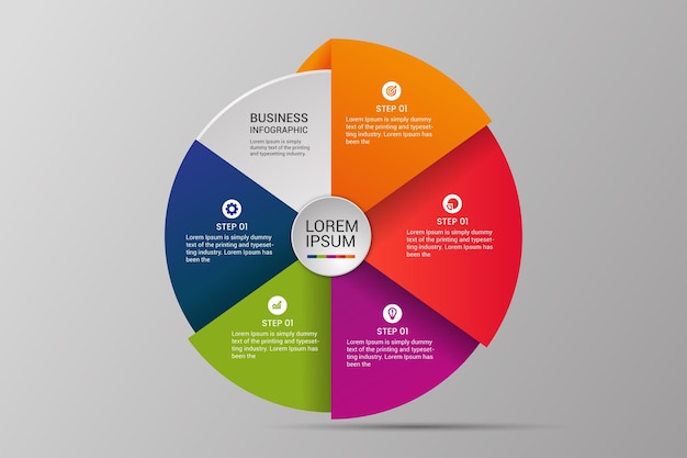 Circle Business steps infographic design