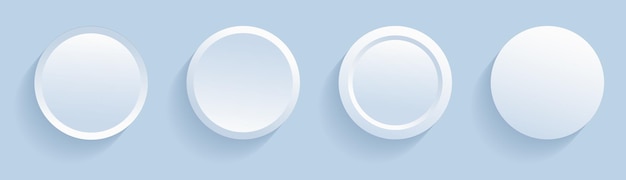 Vector circle buttons white and gray.