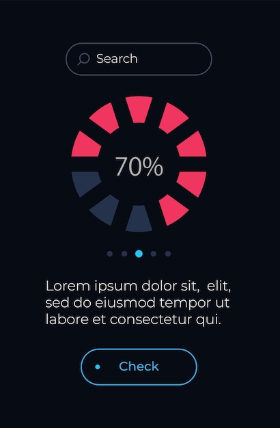 Vector circle chart of progress ui element template