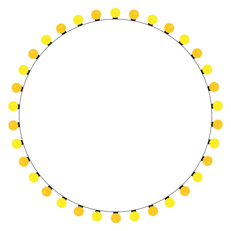 Vector circle christmas lights icon