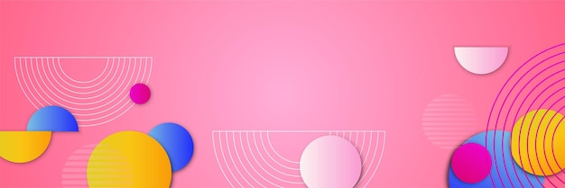 Круг чистый розовый синий желтый красочный абстрактный дизайн баннера