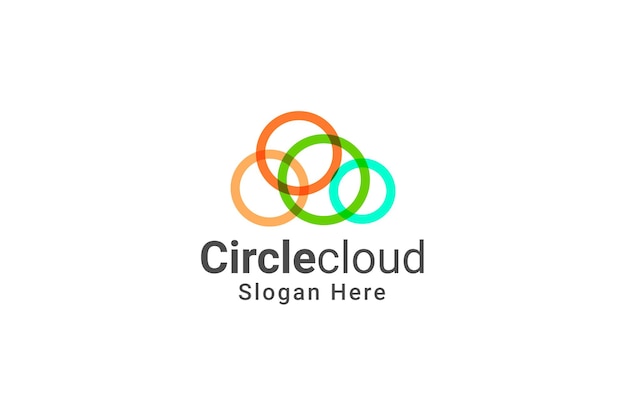 Circle Cloud-logo-ontwerp, creatief symbool