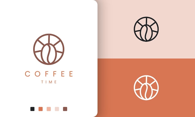 Circle coffee bar logo in modern and simple shape