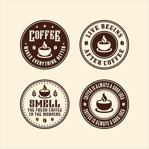 Vector circle coffee   logo collection