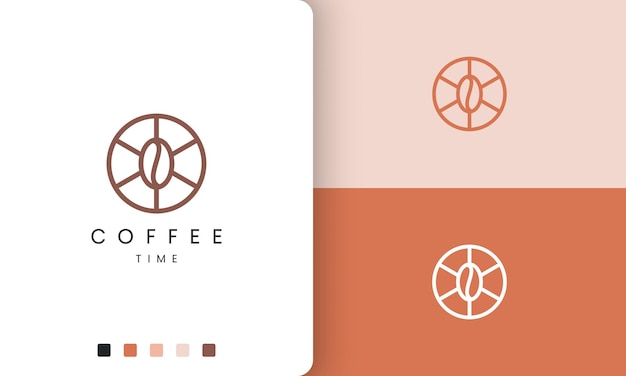 Vector circle coffee logo in modern and simple shape