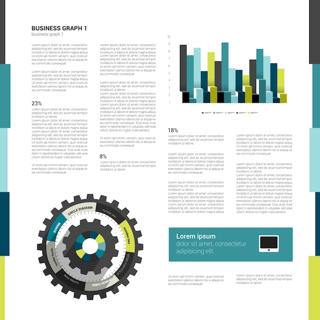 Circle cog wheel diagram template for infographic.