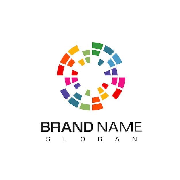Circle color logo design template