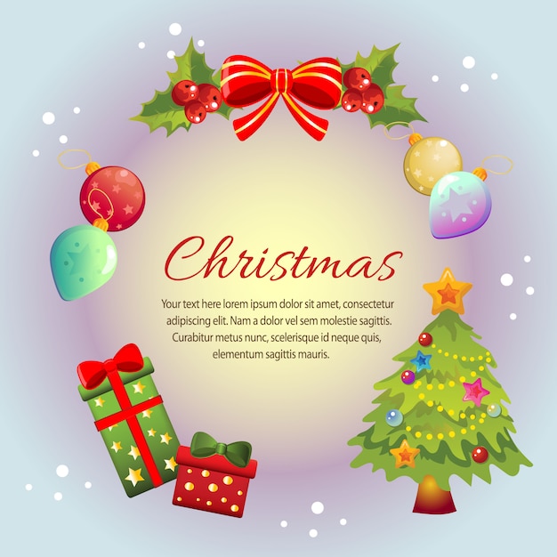 circle colorful christmas frame card
