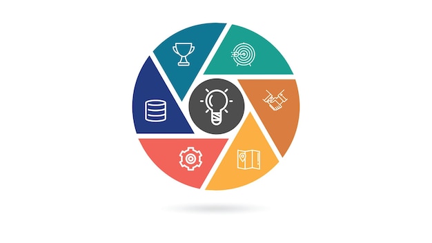 Vector circle colorful flat infographic steps concept