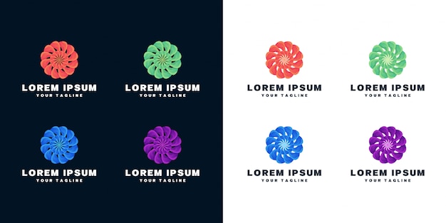 Vector circle colorful logo set