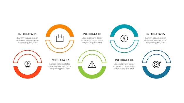 Концепция круга для инфографики с 5 шагами вариантов частей или процессов визуализация бизнес-данных