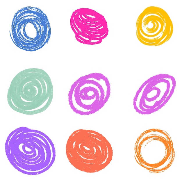 Circle crayon scribbles crayon shapes