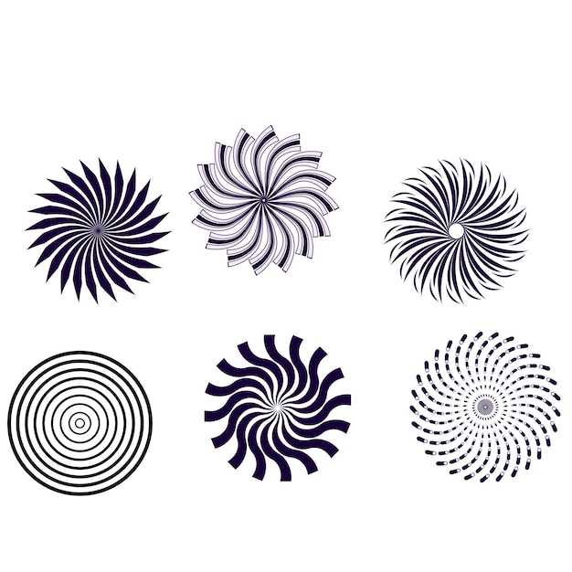 Circle design elements Set of spiral elements Spiral icon set Swirl helix gyre curl loop symbo