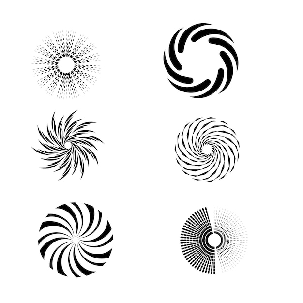 Circle design elements Set of spiral elements Spiral icon set Swirl helix gyre curl loop symbo