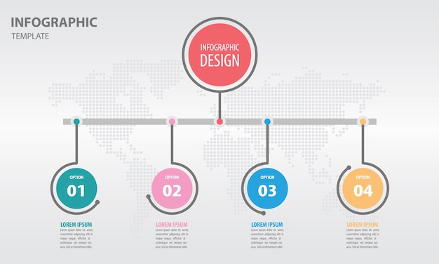 Circle diagram infographic for business 4 options