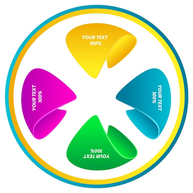 Vettore diagramma circolare infografica per presentazioni aziendali o banner informativi