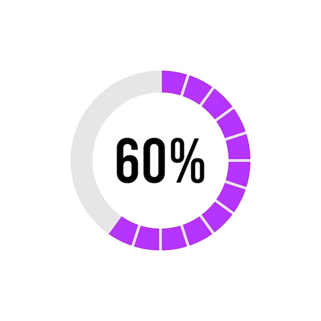 Circle Diagram Pie Charts Infographic Elements Loading Progress Vector illustration