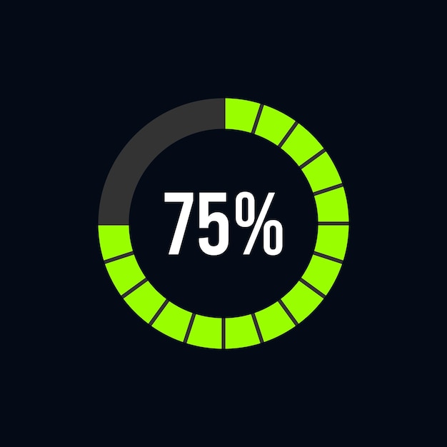 Circle diagram pie charts infographic elements loading progress vector illustration