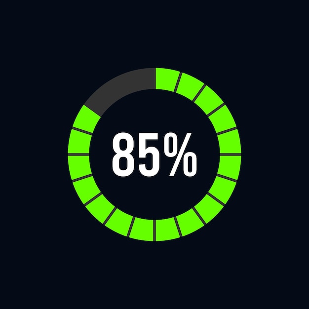 Circle Diagram Pie Charts Infographic Elements Loading Progress Vector illustration