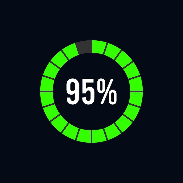 Circle Diagram Pie Charts Infographic Elements Loading Progress Vector illustration