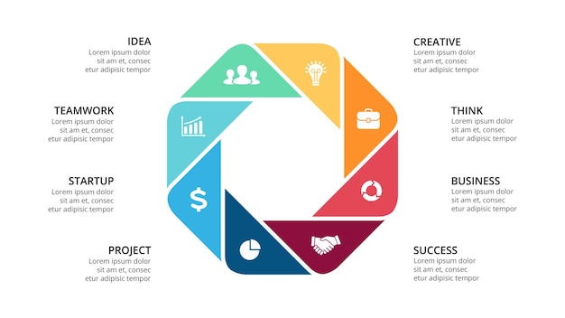 Circle diagram vector infographic presentation template chart options steps