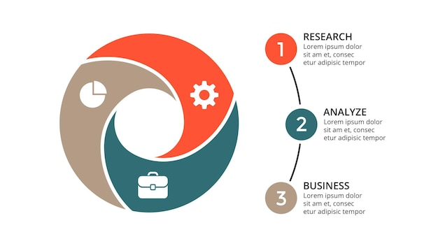 Circle diagram vector infographic presentation template chart options steps