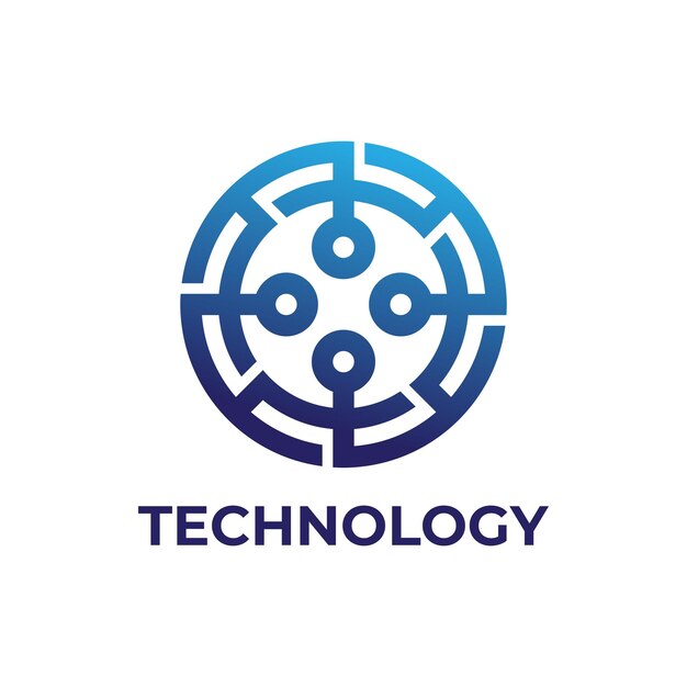 Vector circle digital tech logo design