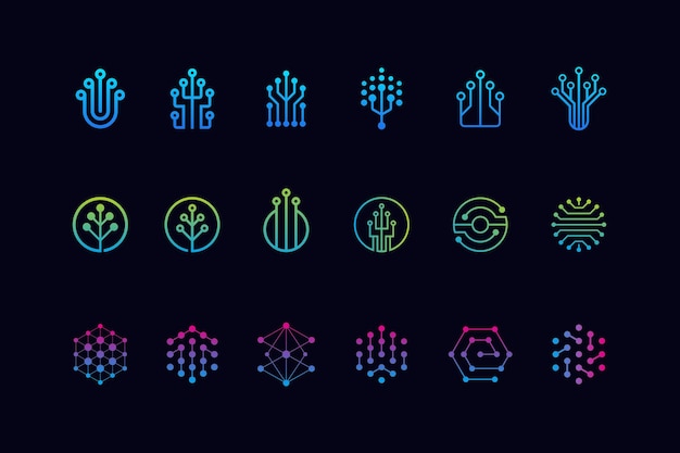 Circle Dots Technology Connection Vector Bundle