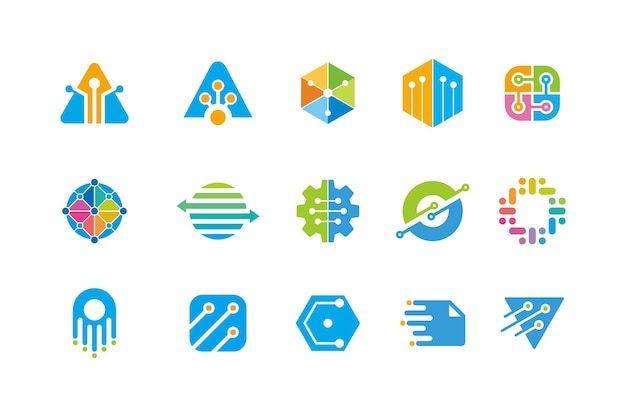 circle dots technology connection vector bundle