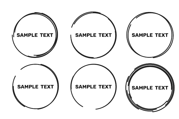 A circle drawn by a brush. vector doodle frame for design use. grunge circles.