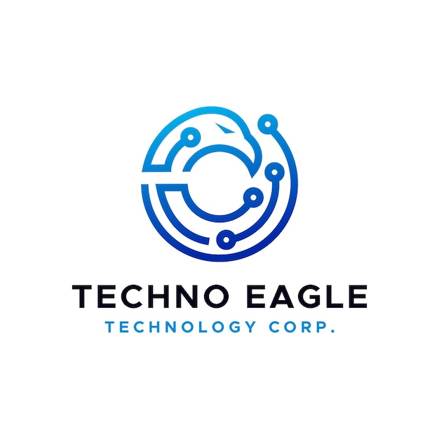 Circle eagle logo design template