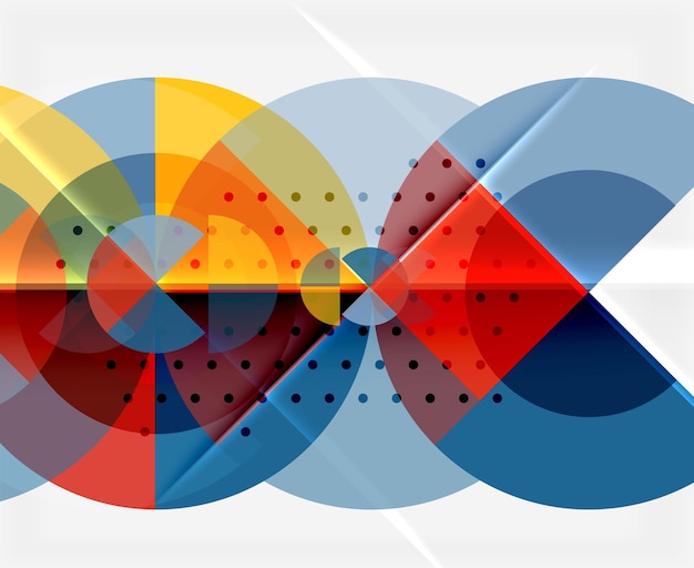 Элементы круга на черном фоне векторного геометрического шаблона дизайна