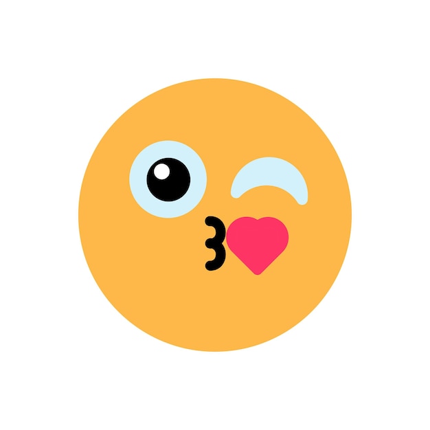 Emoji wink circolo di colore di compleanno iconica di tratto