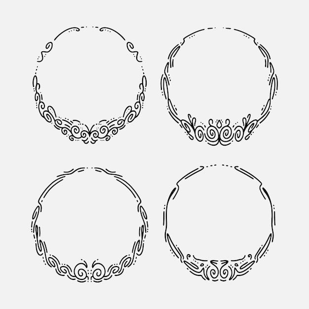 circle ethnic and floral frame bundle