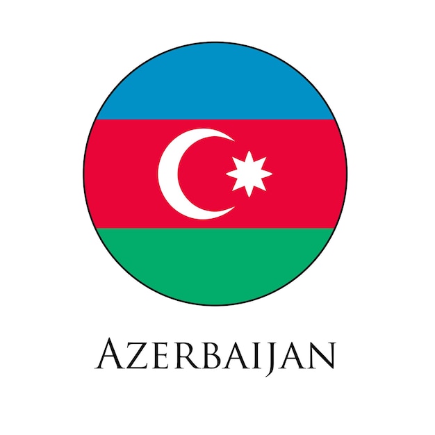 circle flags of the azerbaijan national day design