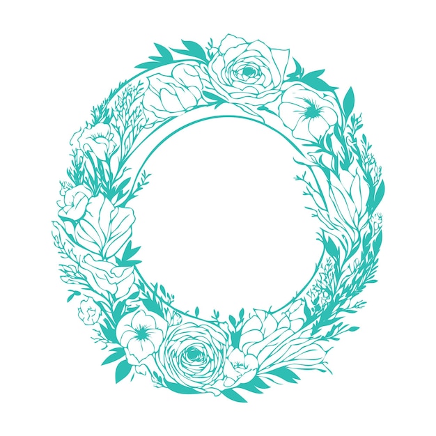Cerchio cornice floreale illustrazione per biglietto di auguri