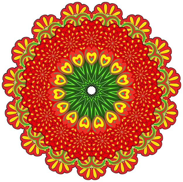 Vector circle floral ornament