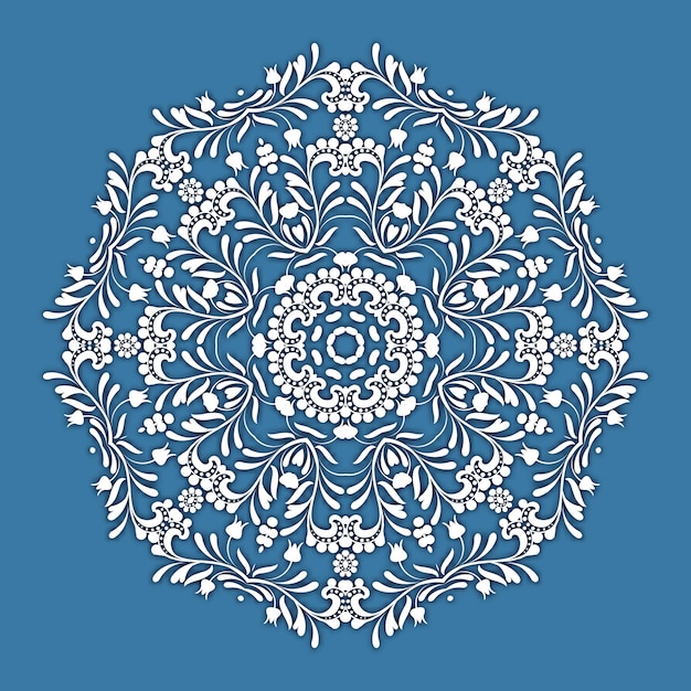 Circle floral ornamental border.