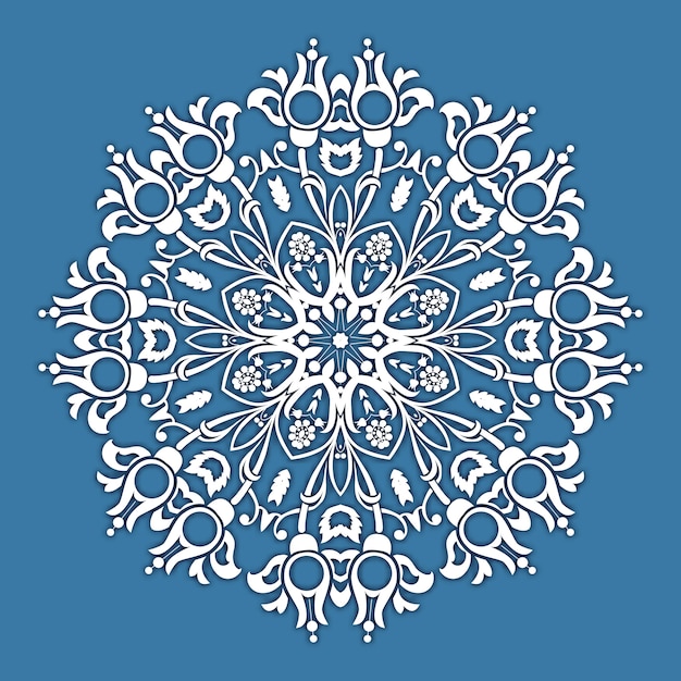 Circle floral ornamental border.