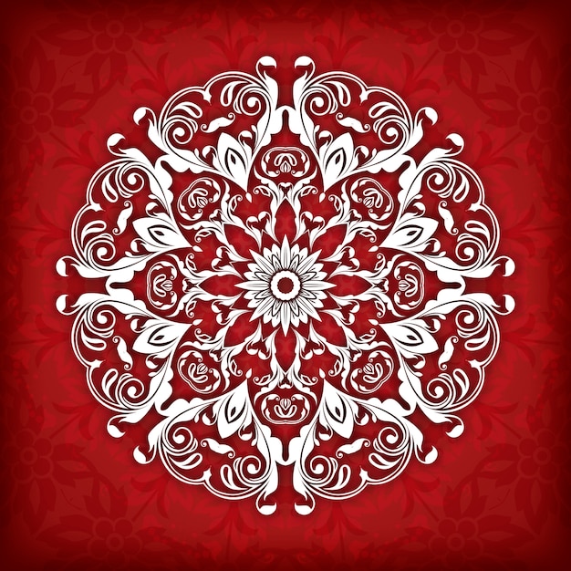 Circle floral ornamental border.