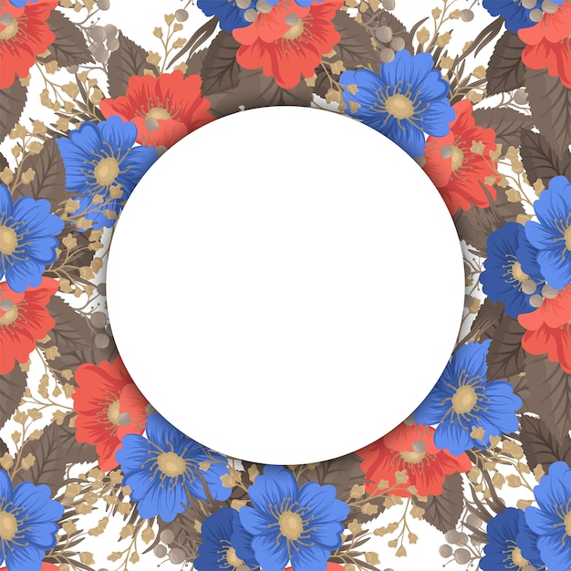 Circle flower borders - round frame