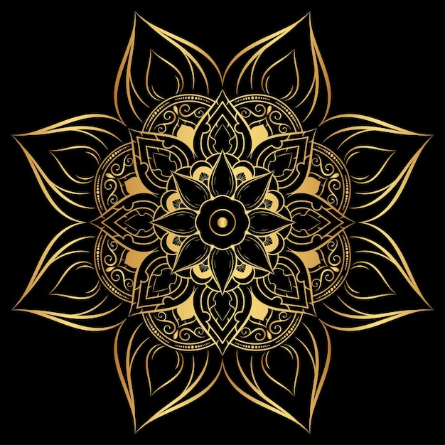 ヴィンテージ花柄の曼荼羅のサークルフラワーベクトル曼荼羅オリエンタルパターン手描き装飾要素花びらの花のユニークなデザインコンセプトリラックスと瞑想ページのロゴブックの使用
