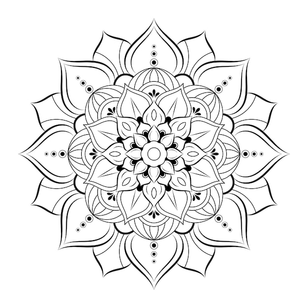 Cerchio fiore di mandala con stile floreale vintage mandala vettoriale motivo orientale elemento decorativo disegnato a mano design unico con fiore petalo concetto relax e meditazione uso per pagina logo libro