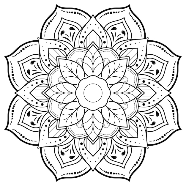 Circle flower of mandala with vintage floral style Vector mandala Oriental pattern