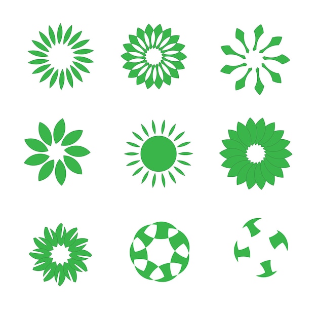 Premium Vector | Circle flower vector design set