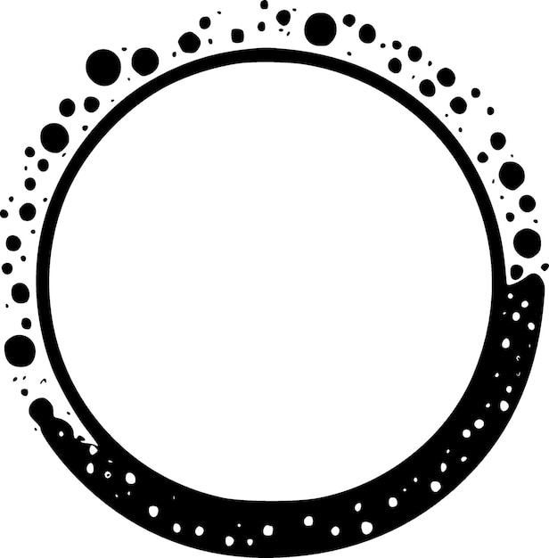 Vector circle frame black and white vector illustration