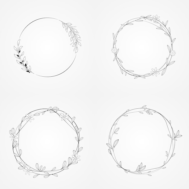 Circle frame botanical wreath floral